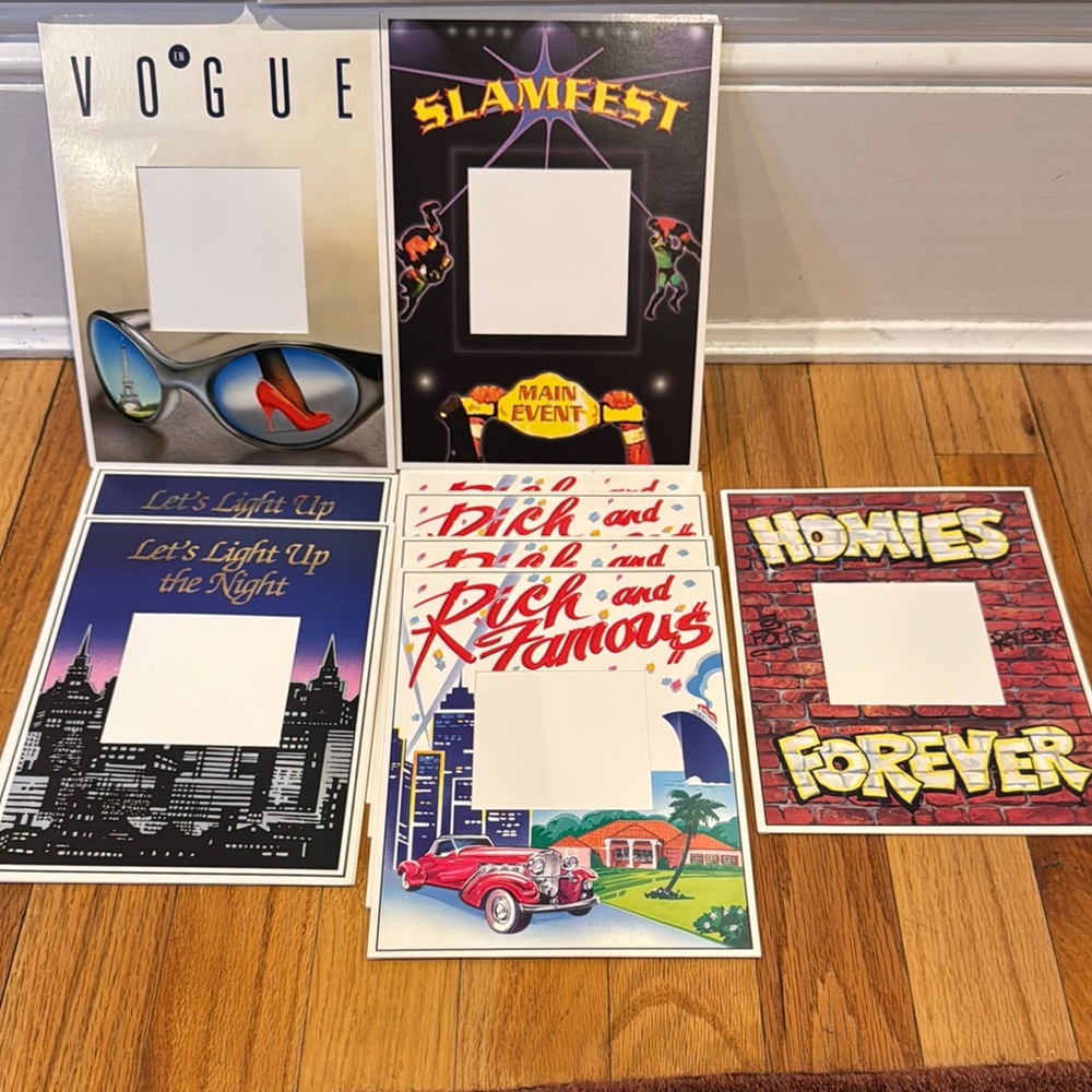 Colorful Graphic Paper Picture Frames Set 9 party favors 3” x 3” photos crafts